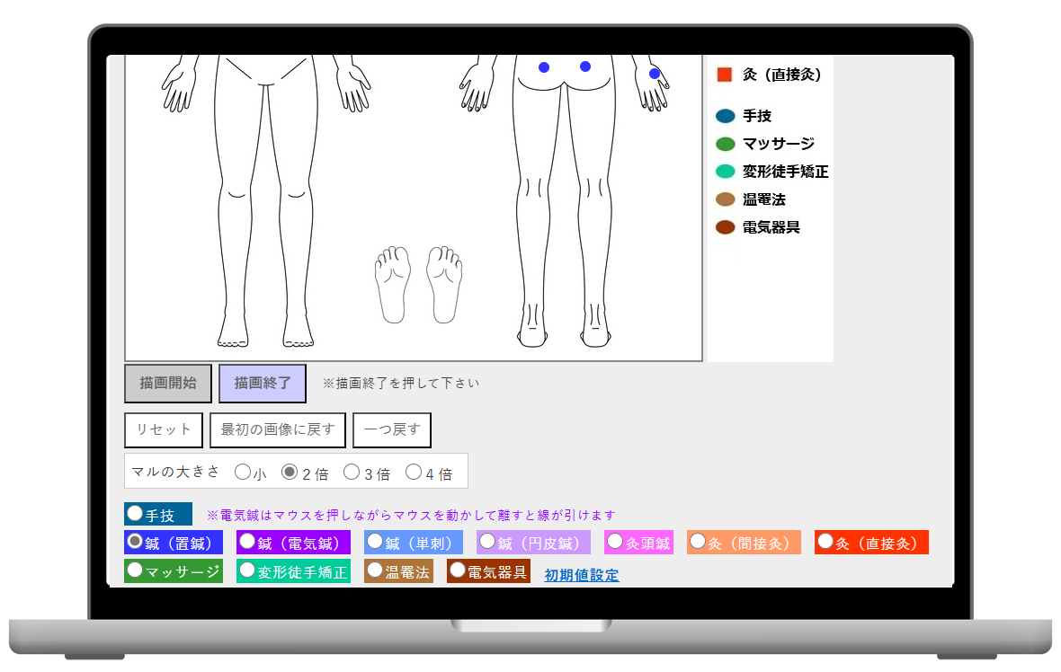 電子施術カルテ画面3